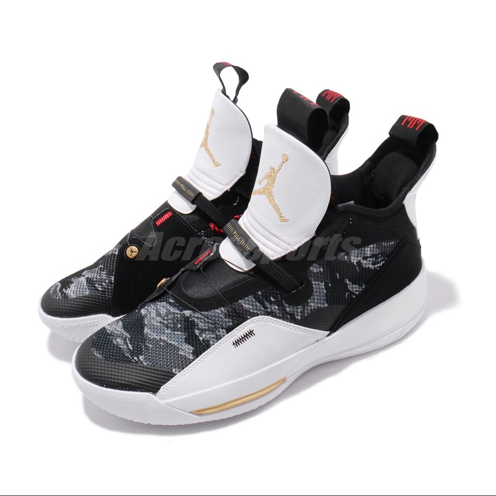 Nike-Air-Jordan-XXXIII Black-Camo-Gold-Mens - Picture 1 of 7